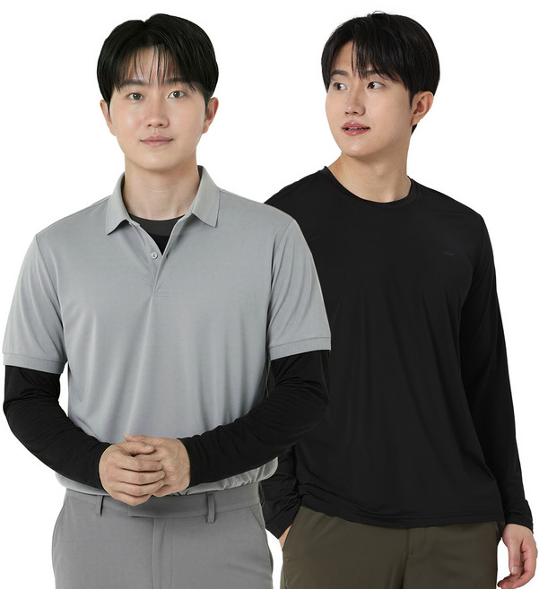 아소트 남성 쿨링 냉감티셔츠 기능성 긴팔 스포츠 골프웨어 등산 작업복 이너티