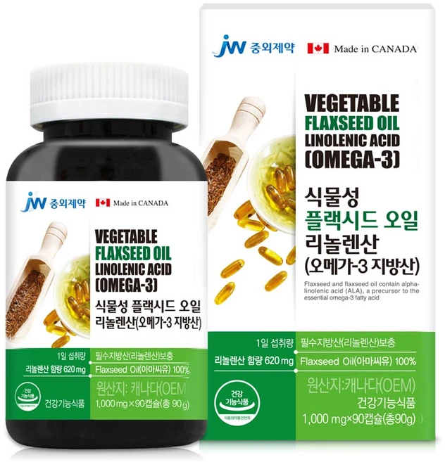 DN34202 중외제약 식물성 플랙시드오일 90캡슐 리놀렌산, 90정, 1개 - 쿠팡