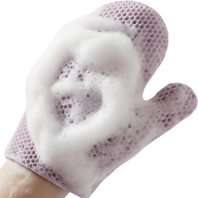 MEWPOP 벌집 샤워글러브 TPU 바디케어 스크럽 목욕타올 샤워장갑, 1개, 1개입, 라벤더