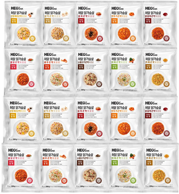 허닭 닭가슴살 곤약볶음밥 250g 10종 혼합, 20개