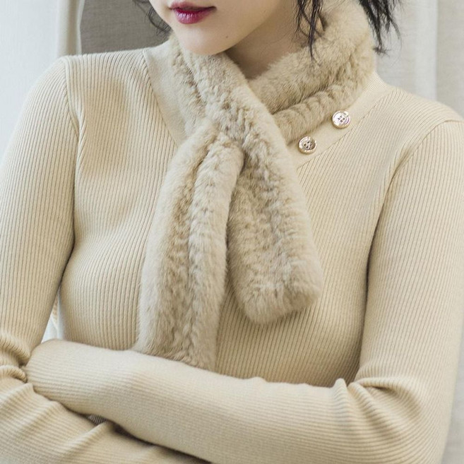 직수입 천연 밍크 쁘띠 털 목도리 겨울 머플러 nys+3095Cf