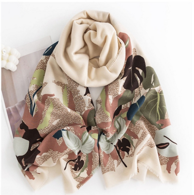나미리온 고급스러운 식물 꽃 머플러 가을신상