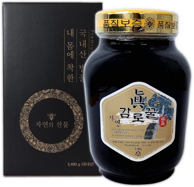 청정지역 자연산 국내산 100% 자연 진 감로꿀 2.4kg 1병, 1개