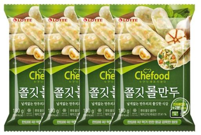 롯데웰푸드 쫄깃롤만두 4개 360g, 4세트
