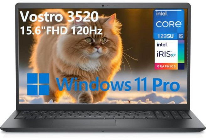 Dell Vostro 3520 3000 15 15.6인치 FHD 120Hz 비즈니스 노트북 12세대 Intel 10코어 i5-1235U(i7-1195G7보다 우수) 32GB, 32GB DDR4 RAM/ 1TB PCIe SSD