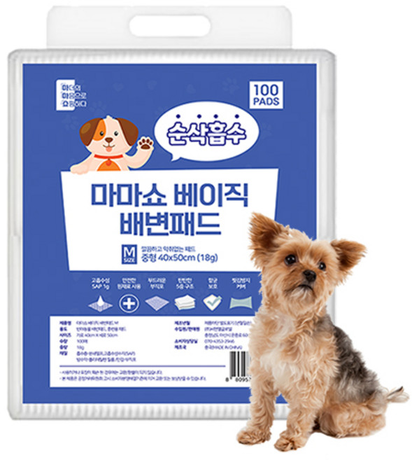 마마쇼 베이직 배변패드 배변유도제 함유, 100개입, 1개