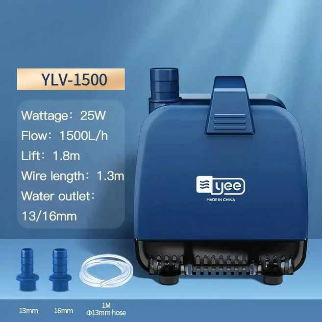물고기 탱크 연못 펌프 용 파워 가있는 분수 220V 워터 순환 웨이브 생성기 메이커 수족관 잠수정, YLV-1500 25W, UK Plug, 1개