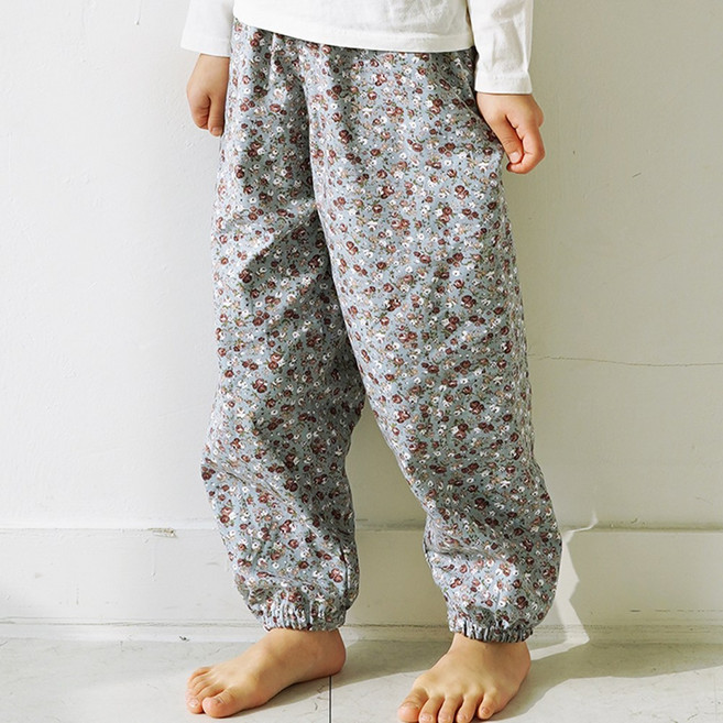 캐리루시 국산 아동 고급 순면 개버딘 9부 시보리바지