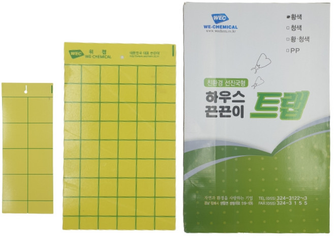 농사친구 흰나방 파리 하우스 끈끈이 10매 50매 뿌리파리 퇴치 초파리 양면 트랩 나비 끈끈이 가정 화분 원예용, 10매입, 1개