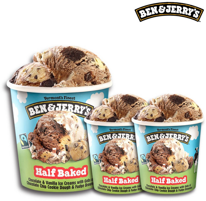 벤앤제리스 하프베이크드 아이스크림 파인트 473ml, 3개