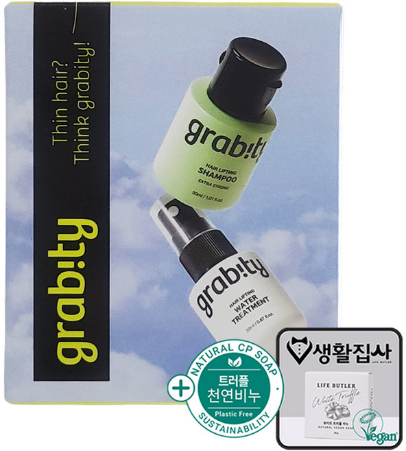 그래비티 헤어리프팅샴푸 스트롱 탈모증상완화 30ml + 트리트먼트 20ml+ 천연비누증정, 1개, 50g