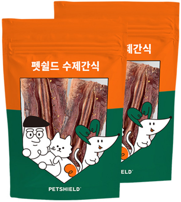 펫쉴드 강아지 수제간식 1+1, 50g, 2개, 오리 오돌뼈