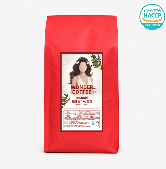 원더 로스팅 블렌딩 고소한 원두 홀빈 커피원두 갓로스팅한 상급원두, 1개, 1kg, 홀빈(분쇄안함)