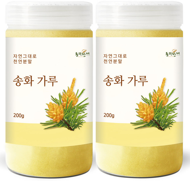 동의한재 송화가루 송화분, 200g, 2개