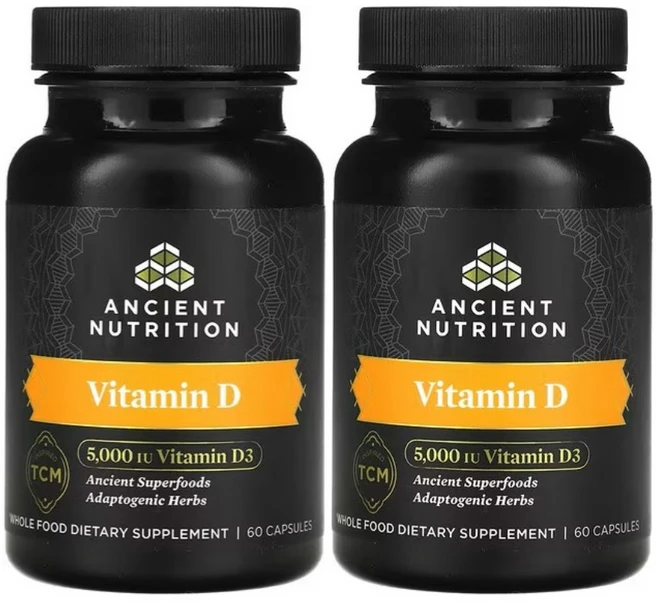 비타민D 5 000IU 엔시언트뉴트리션 Ancient Nutrition 60캡슐 2통, 2개, 60정 - 쿠팡