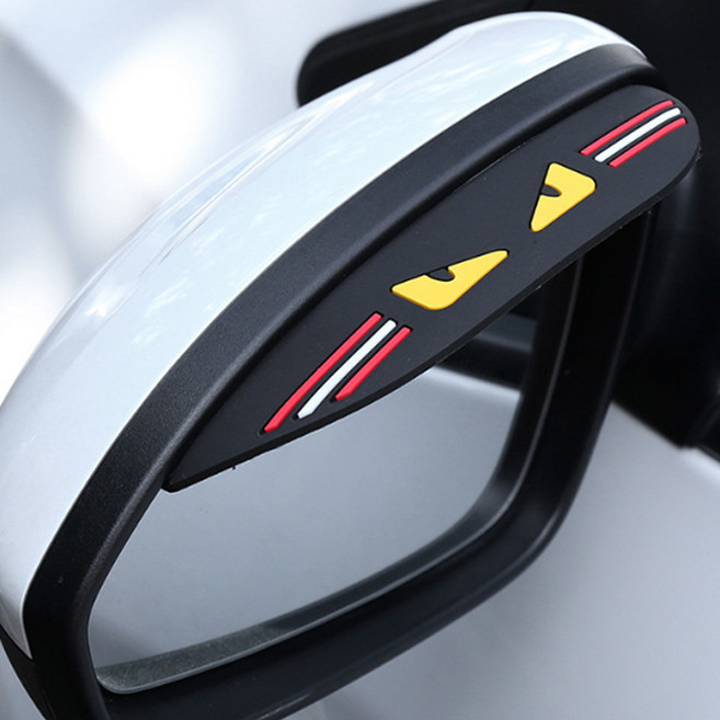 자동차 사이드미러 레인커버 빗물커버 레인가드 2P 1세트, 블랙고양이