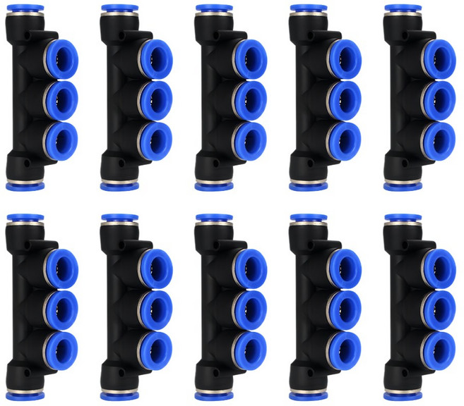 공구PXJ 6mm 에어 원터치피팅 휘팅 부속 피팅 공압 퀵 커넥터 PK6, 10개