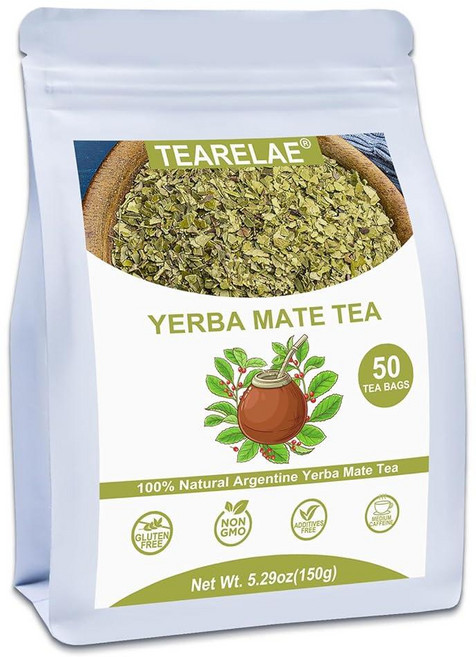 TEARELAE - 레몬 진저 티백 70개 - 생강 뿌리 레몬 레몬그라스가 함유된 천연 및 순수 허브 티 - GMO 프리 - 카페인 프리 - 건강한 소화 지원, Yerba Mate Tea