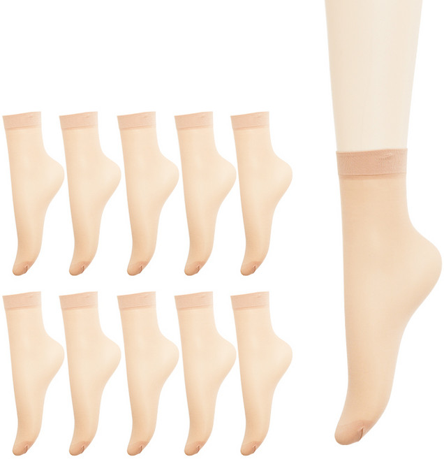 BYC 고탄력 베이직 데일리 발목 스타킹 10매