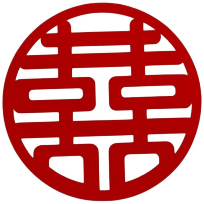 圓囍 大號囍字貼 婚禮布置 婚房布置 無纺布 囍字裝飾, 紅色, 1個