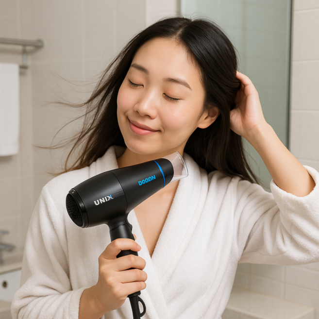 유닉스 2000W 강풍 접이식 헤어드라이어 이온케어 드라이기, UNCEOHEDRIG-50602