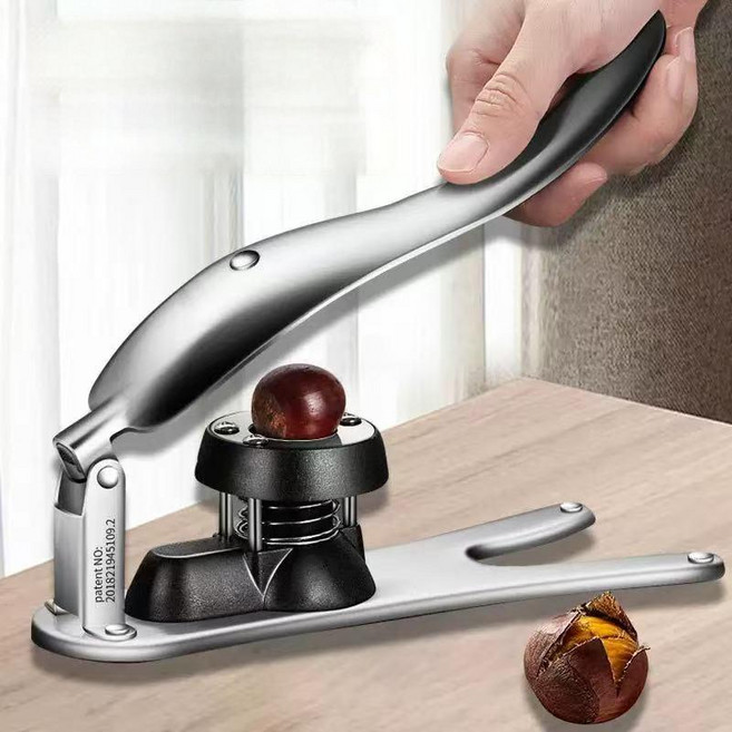 [독일기술] 밤 까는 도구 밤 까는 기계 가정용 밤 칼집 가위 알밤 까는 기계, 1개, 실버