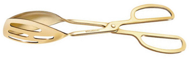 키친아트 베니 티타늄 코팅 샐러드 집게 가위형 넓은헤드, 1개