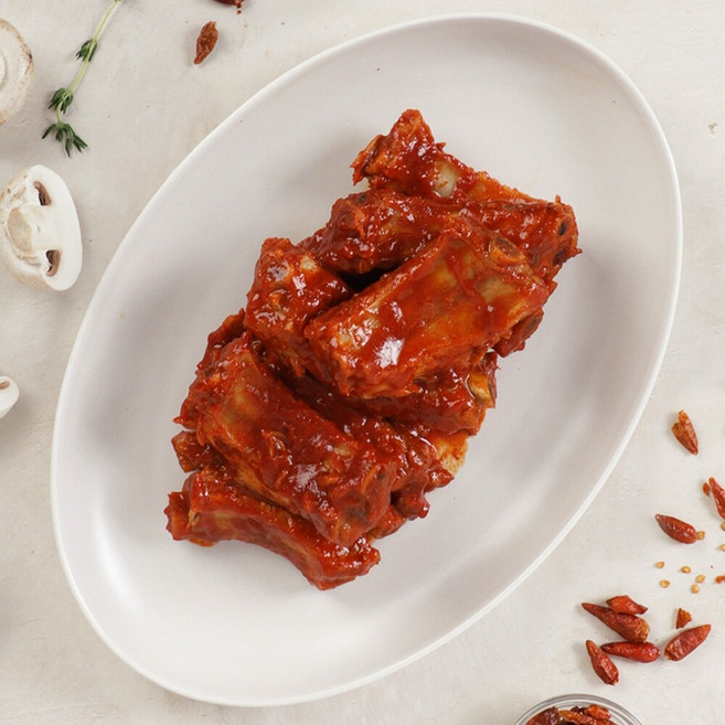 [케이쿡] 매콤 쪽갈비 슬라이스 1kg (2인분), 1개
