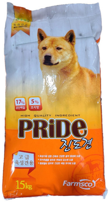 팜스코 강아지 프라이드 진도견 기능성 사료, 뼈/관절강화, 15kg, 1개