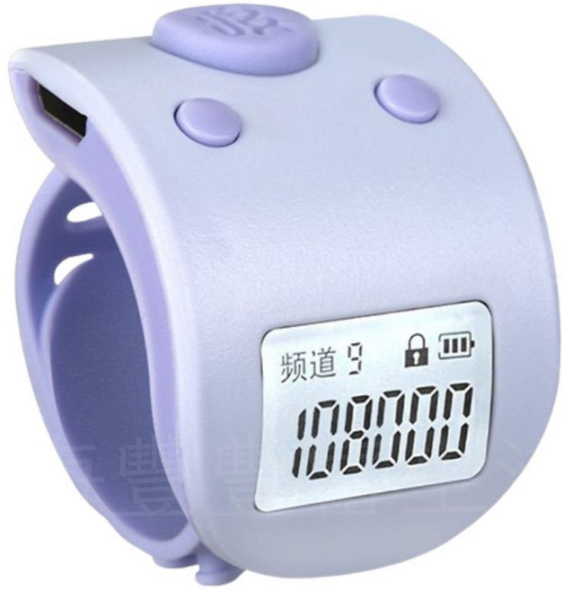 電子念佛計數器 戒指計數器 9頻道紀錄, 紫色, 1個