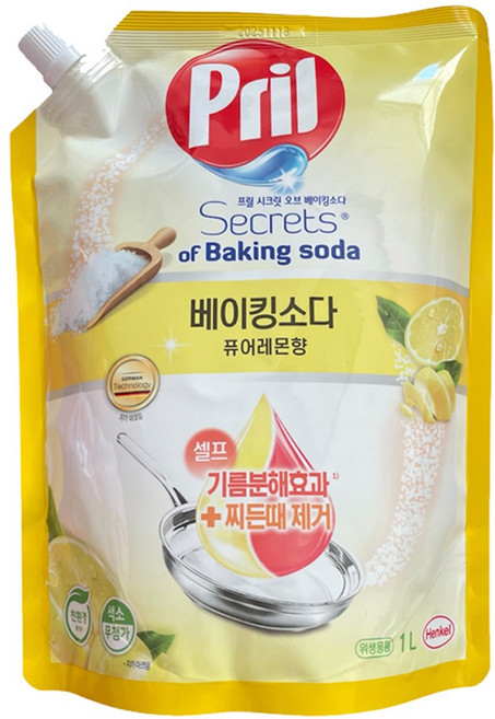 프릴 시크릿 오브 베이킹소다 퓨어레몬향 10개, 1L