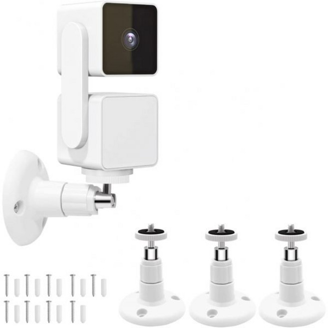 Wyze Cam Pan V3 및 V4 카메라 브래킷 않음) 조절 회전, wall mount 3 Pack, White