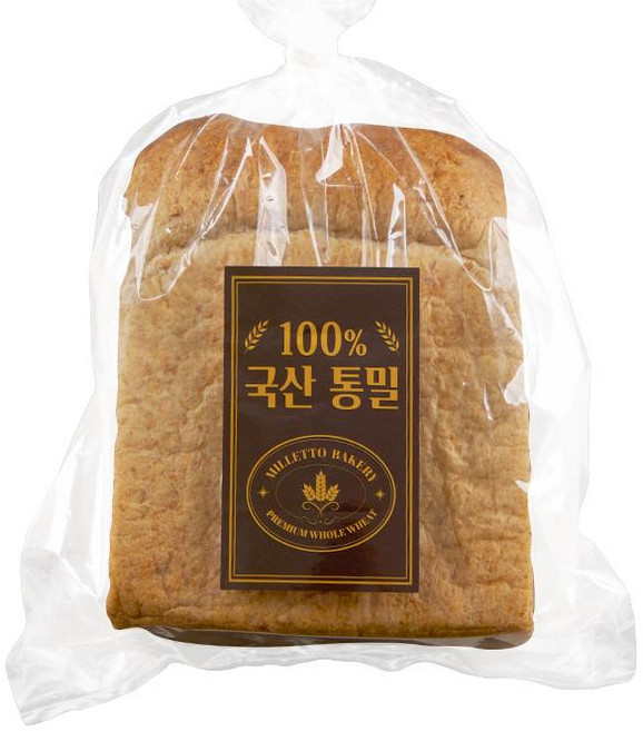 밀레또 100% 통밀빵 국산 발아통밀 통밀식빵, 3개, 450g