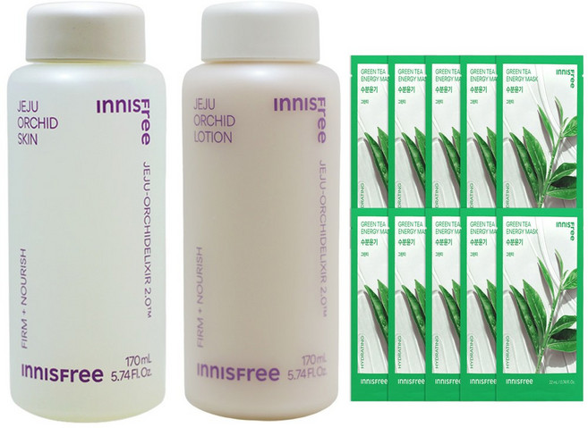 이니스프리 한란 2종구성(스킨+로션)+그린티마스크10매증정, 1개