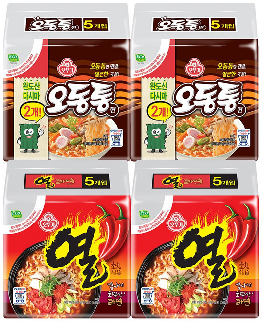 오뚜기 오동통면x10개+열라면x10개, 20개