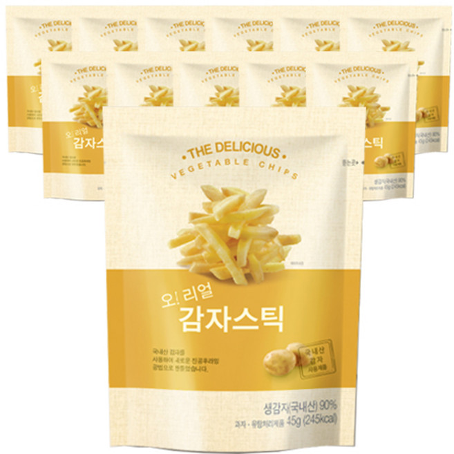 오 리얼 감자스틱 국내산 포테이토칩, 12개, 45g