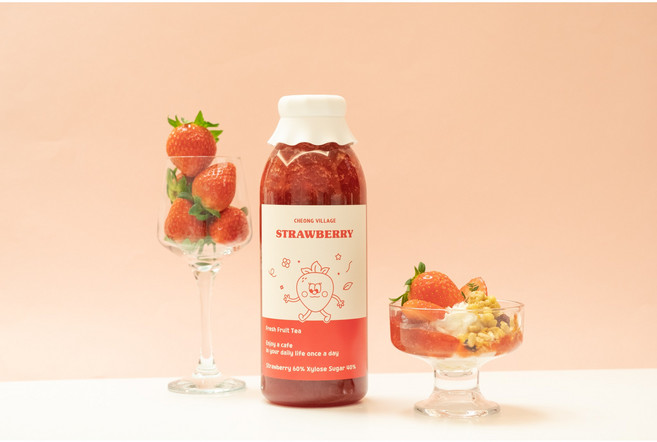 딸기청 1+1 딸기라떼 대용량 수제청 과일청, 딸기청1+1(1.2kg+1.2kg), 1.2kg, 2개, 1개입