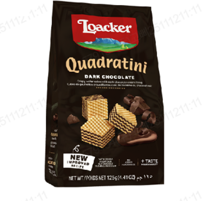 로아커 웨하스 콰드라티니 다크초콜릿, 125g, 4개