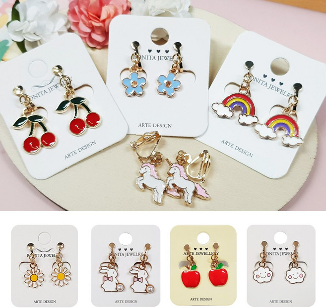 귀를 뚫지않고 착용하는 어린이귀걸이 멜로디귀찌 어린이악세사리 여아선물 어린이귀찌 어린이단체선물 유아사은품