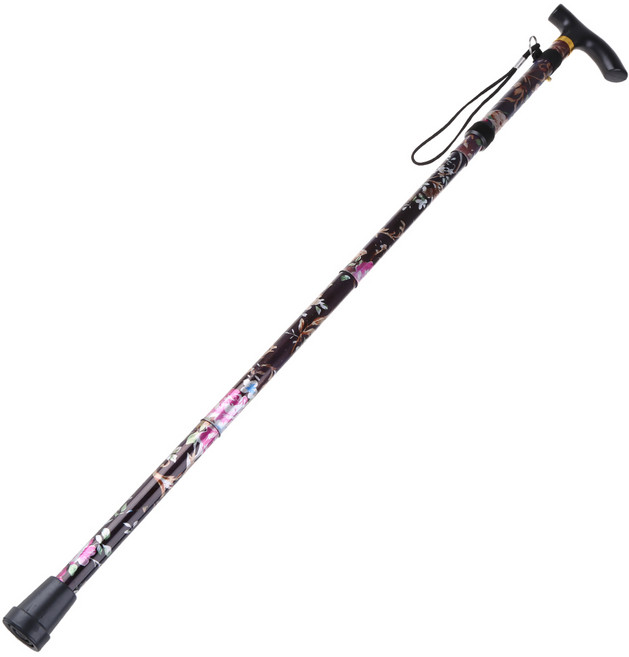 여성용 지팡이 남성 워킹 스틱 조절 가능한 높이 - 자립형 접이식 지팡이 휴대용 접이식 지팡이, Black, 1개