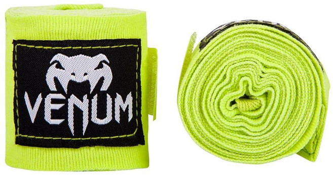 베넘 복싱 핸드랩 블랙 2.5m 붕대 스트랩 킥복싱 이너글러브 밴디지 핸드스트랩, 네오 옐로우