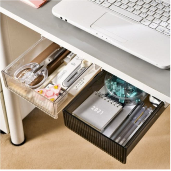 구디푸디 부착식 투명 히든 틈새수납장, 화이트