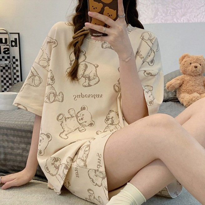 벨라미티나 귀여운 캐릭터 홈웨어 파자마 잠옷 반팔 상하세트