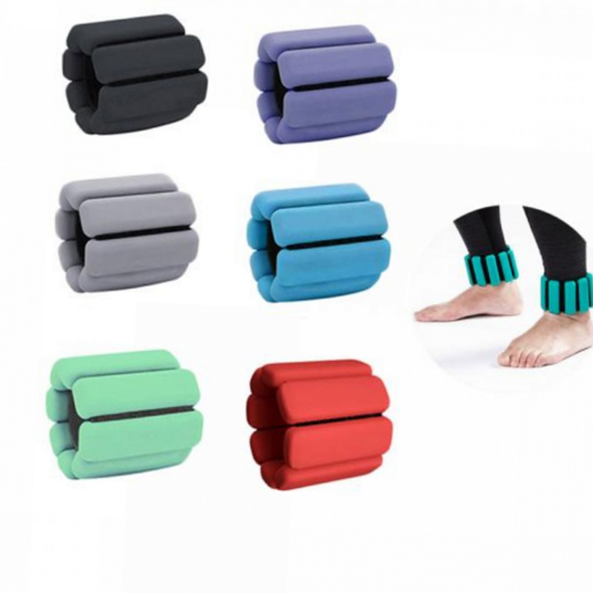 실리콘 중량밴드 손목 발목 모래주머니 2파운드 des*984LP, 레드(1파운드x2개)