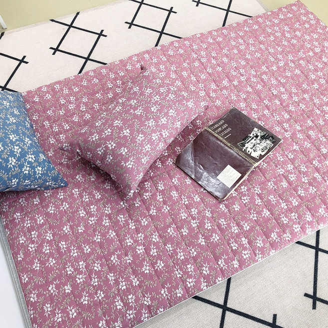 100% 국내생산 포시즌 사계절 플로라 누빔 요커버, 플로라 핑크