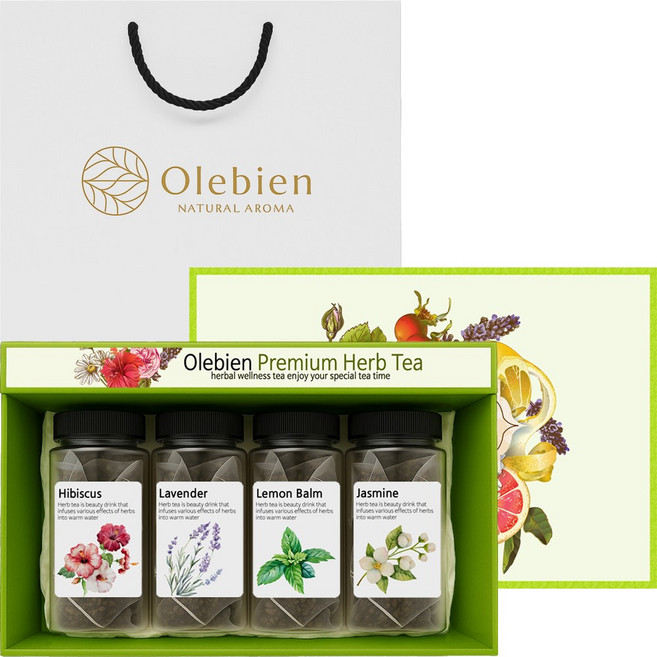 올레비엔 허브차세트 리미티드 에디션 4종 60티백 쇼핑백포함, 1개, 선물세트  1호