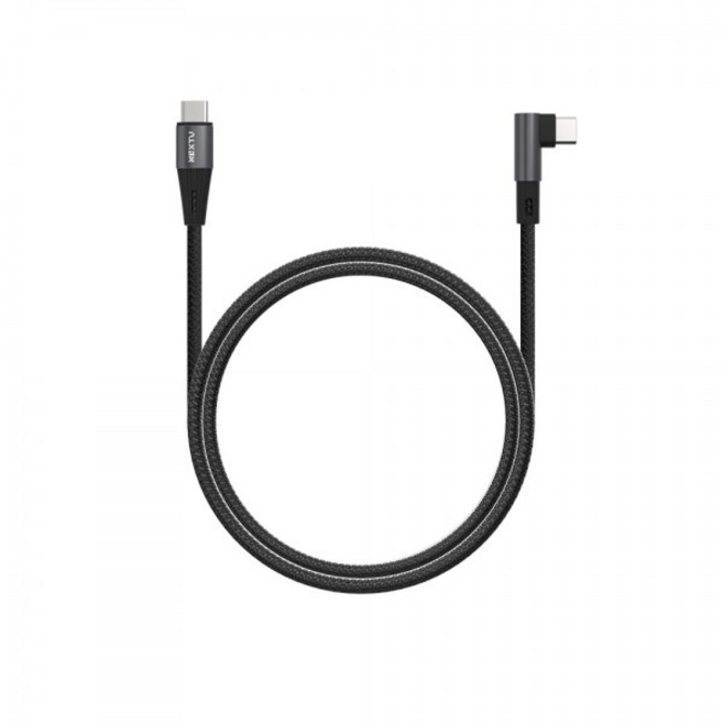 넥스트유 C타입-C타입 90도 꺾임형 초고속 충전케이블 NEXT-CCL6120U2-60W, 1.2m, 블랙, 1개