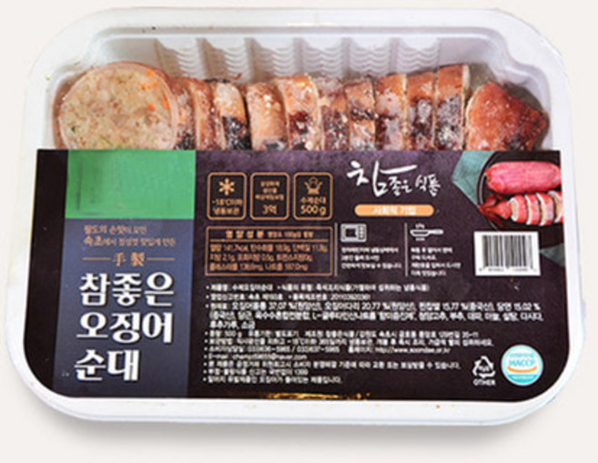 구딧 속초 중앙시장 오징어순대 슬라이스 500g, 1개, 속초 오징어순대 슬라이스 500g