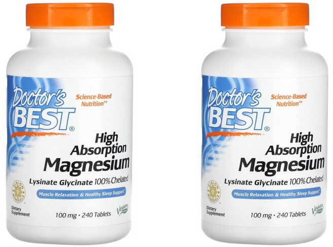 닥터스 베스트 킬레이트 고흡수성 마그네슘 미네랄100mg, 240정, 2개