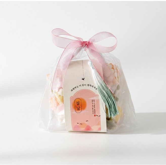 복주머니 꽃떡국. 무지개 꽃떡 떡국 선물세트, 1개, 200g